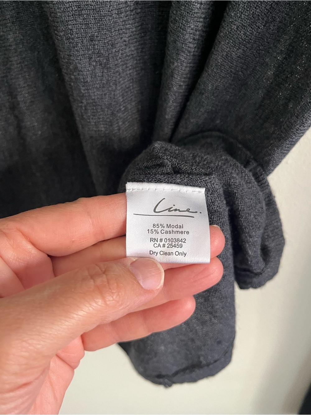 LINE Cashmere Blend Knitwear Sweater Gray Lightweight- Large PTP 22 inch - Picture 7 of 9